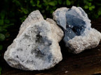 Natural Blue Celestite Geode Specimens x 2 From Sakoany, Madagascar - Toprock Gemstones and Minerals 
