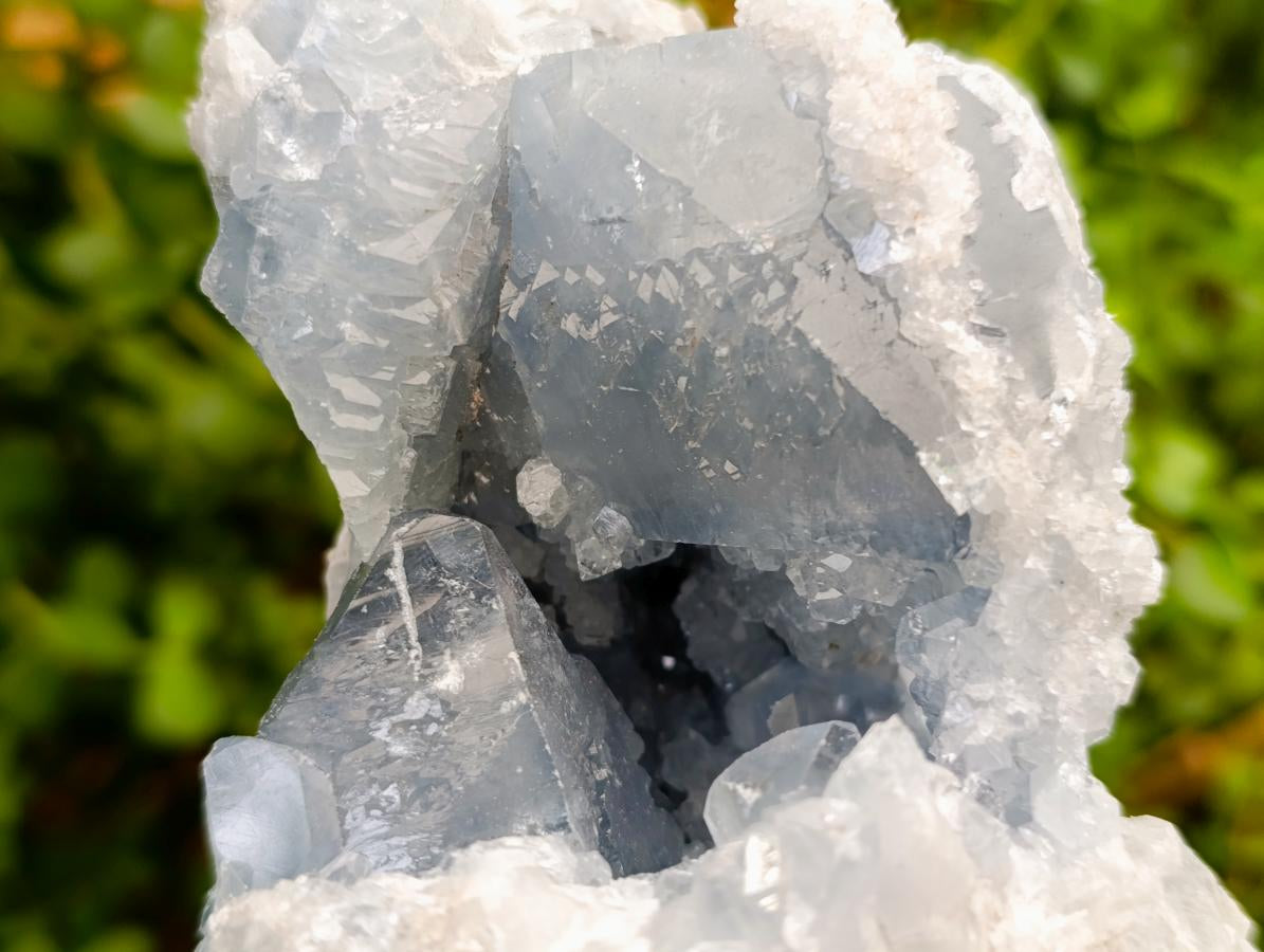 Natural Blue Celestite Geode Specimens x 2 From Sakoany, Madagascar - Toprock Gemstones and Minerals 