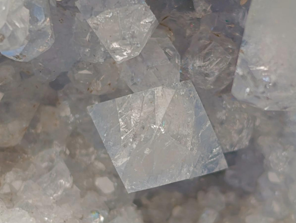 Natural Blue Celestite Geode Specimens x 2 From Sakoany, Madagascar - Toprock Gemstones and Minerals 