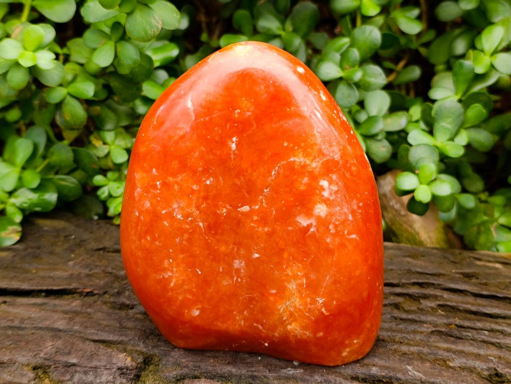 Polished Large Deep Orange Calcite Standing Free Form x 1 From Madagascar - Toprock Gemstones and Minerals 