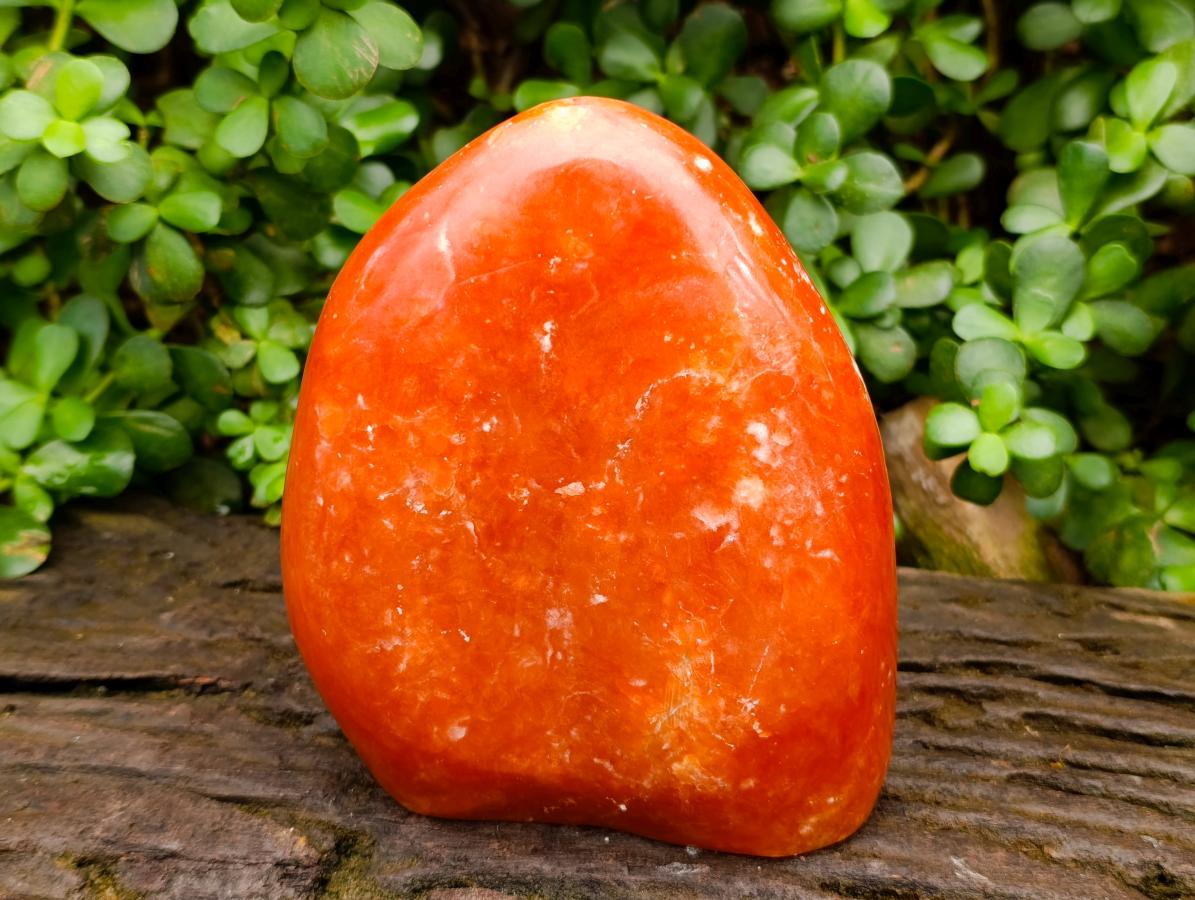 Polished Large Deep Orange Calcite Standing Free Form x 1 From Madagascar - Toprock Gemstones and Minerals 