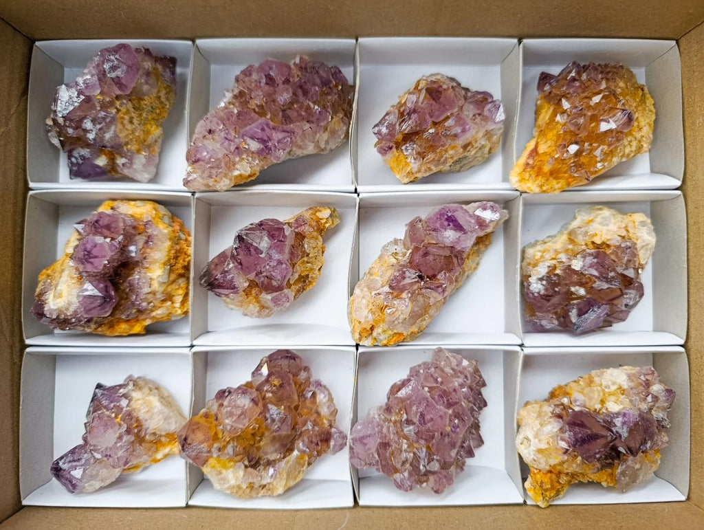 Natural Dark Purple Amethyst Quartz Crystal Plates x 12 From Boekenhouthoek, South Africa - Toprock Gemstones and Minerals 