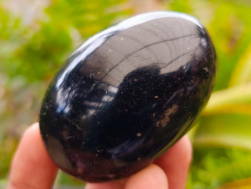 Polished Black Tourmaline Galets x 16 From Madagascar - Toprock Gemstones and Minerals 
