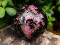 Polished Rhodonite Gemstone Spheres x 2 From Ambindavato, Madagascar - Toprock Gemstones and Minerals 