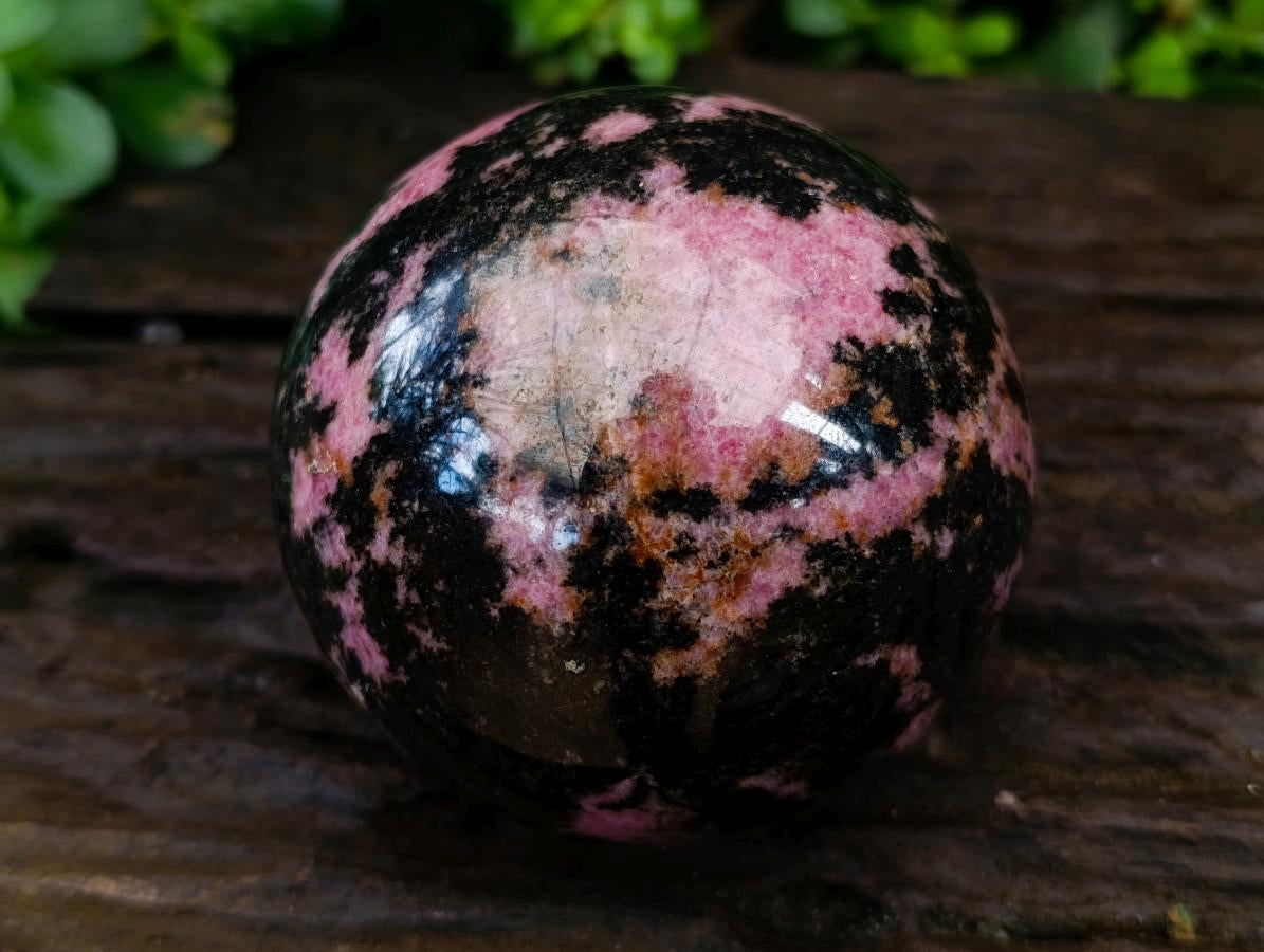 Polished Rhodonite Gemstone Spheres x 2 From Ambindavato, Madagascar - Toprock Gemstones and Minerals 