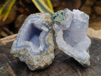 Natural Blue Lace Agate Clusters Specimens x 6 From Nsanje, Malawi - Toprock Gemstones and Minerals 