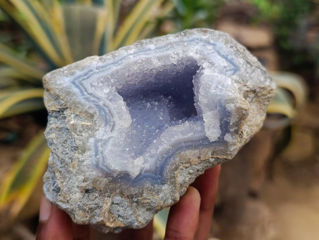 Natural Blue Lace Agate Clusters Specimens x 6 From Nsanje, Malawi - Toprock Gemstones and Minerals 