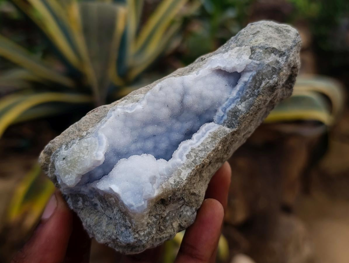 Natural Blue Lace Agate Clusters Specimens x 6 From Nsanje, Malawi - Toprock Gemstones and Minerals 