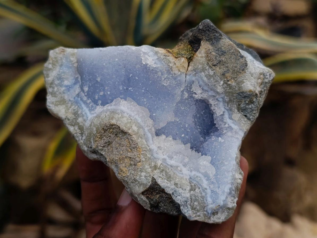 Natural Blue Lace Agate Clusters Specimens x 6 From Nsanje, Malawi - Toprock Gemstones and Minerals 