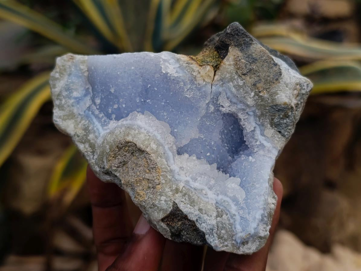 Natural Blue Lace Agate Clusters Specimens x 6 From Nsanje, Malawi - Toprock Gemstones and Minerals 