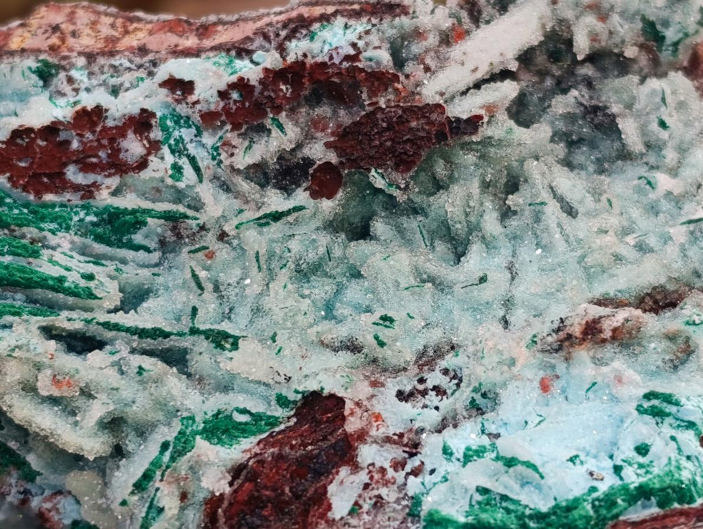 Natural Drusy Coated Chrysocolla After Azurite and Malachite Pseudomorphs x 4 From Lupoto Mine, Congo - Toprock Gemstones and Minerals 