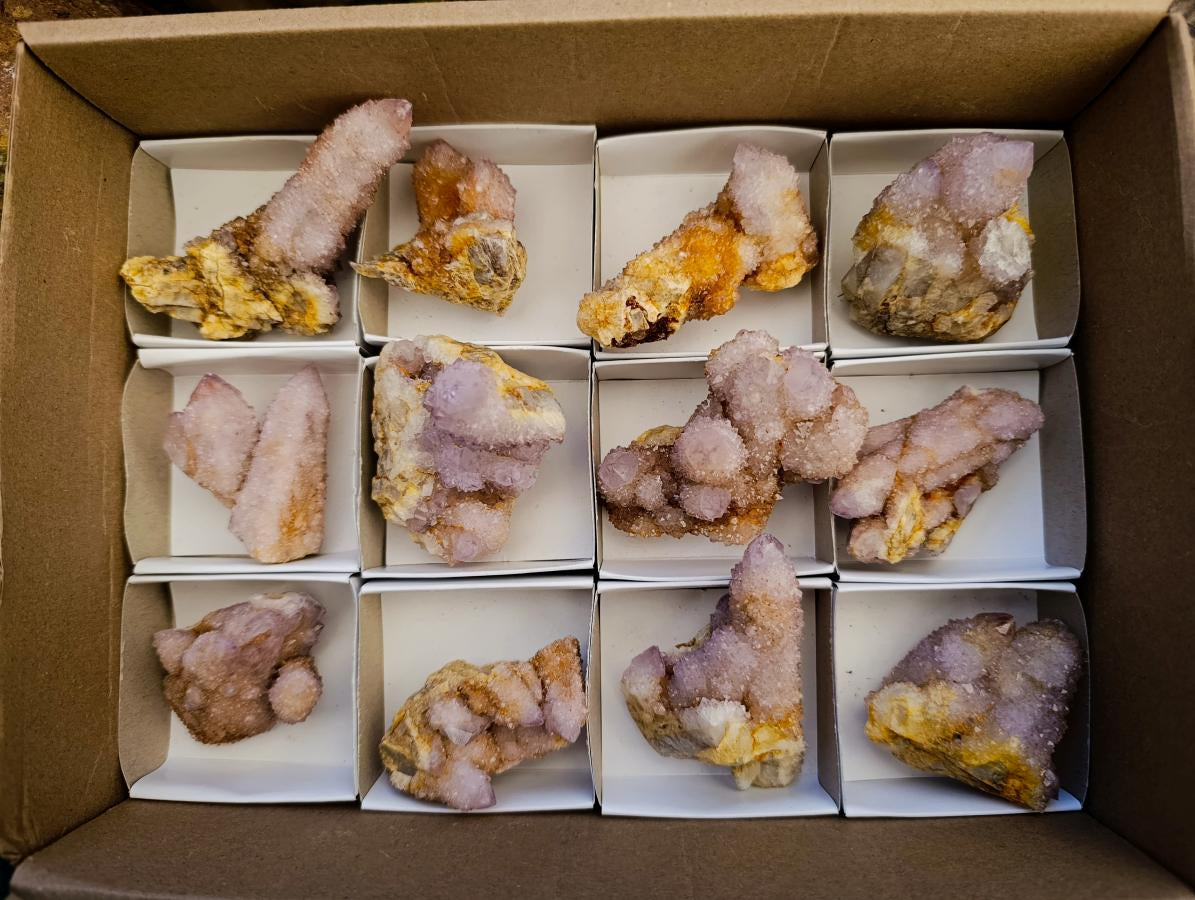 Natural Lilac Amethyst Spirit Quartz Clusters x 12 From Boekenhouthoek, South Africa - Toprock Gemstones and Minerals 