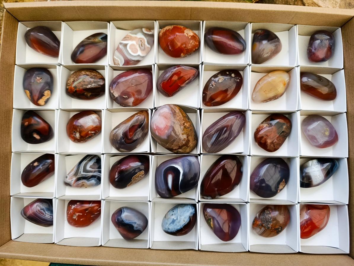 Polished Red Shashe River Agate Free Forms x 35 From Shashe River, Zimbabwe - Toprock Gemstones and Minerals 