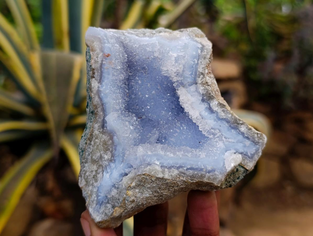 Natural Large Blue Lace Agate Geode Specimens x 6 From Nsanje, Malawi - Toprock Gemstones and Minerals 