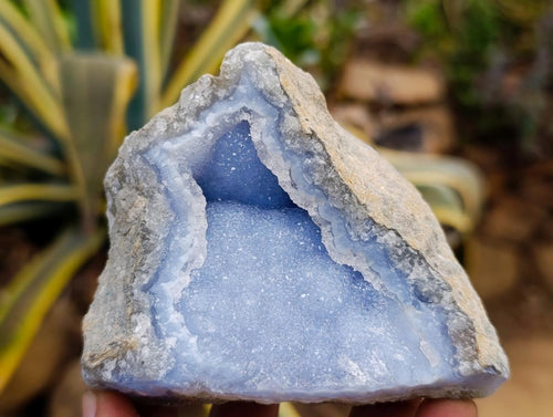Natural Large Blue Lace Agate Geode Specimens x 6 From Nsanje, Malawi - Toprock Gemstones and Minerals 