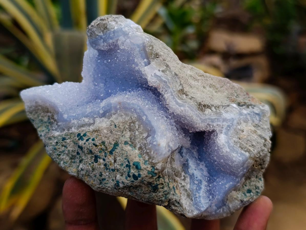Natural Large Blue Lace Agate Geode Specimens x 6 From Nsanje, Malawi - Toprock Gemstones and Minerals 