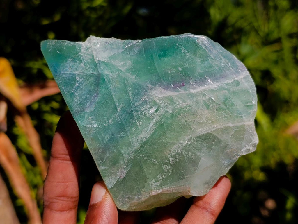Polished On One Side Watermelon Fluorite Specimens x 3 From Uis, Namibia - Toprock Gemstones and Minerals 