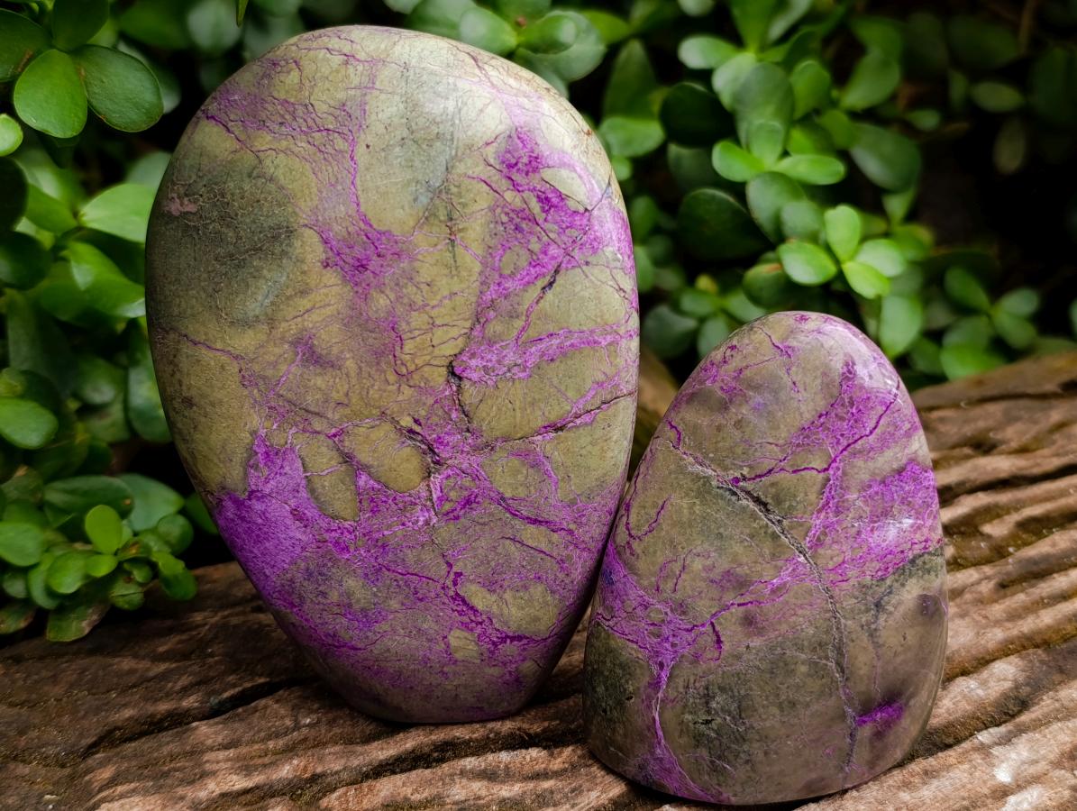 Polished Stichtite Standing Free Forms x 4 From Barberton, South Africa - Toprock Gemstones and Minerals 