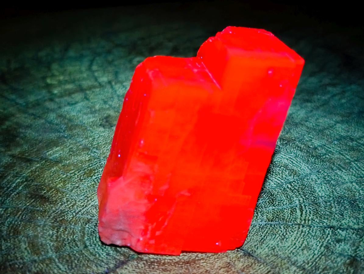 Natural Rhombohedral Sunset Orange Calcite Specimens x 12 From Spitzkop, Namibia - Toprock Gemstones and Minerals 