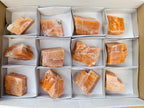 Natural Rhombohedral Sunset Orange Calcite Specimens x 12 From Spitzkop, Namibia - Toprock Gemstones and Minerals 