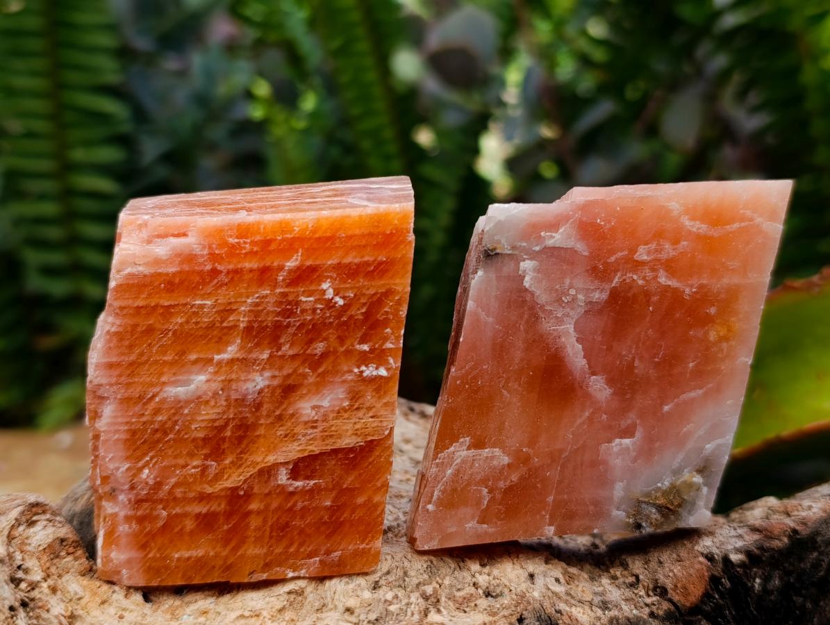 Natural Rhombohedral Sunset Orange Calcite Specimens x 12 From Spitzkop, Namibia - Toprock Gemstones and Minerals 