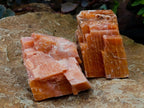 Natural Rhombohedral Sunset Orange Calcite Specimens x 12 From Spitzkop, Namibia - Toprock Gemstones and Minerals 