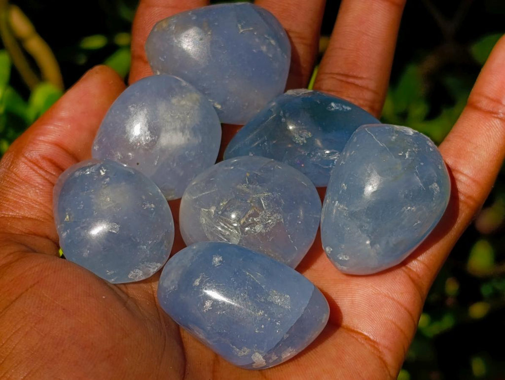 Polished Blue Celestite Free Forms x 70 From Sakoany, Madagascar - Toprock Gemstones and Minerals 
