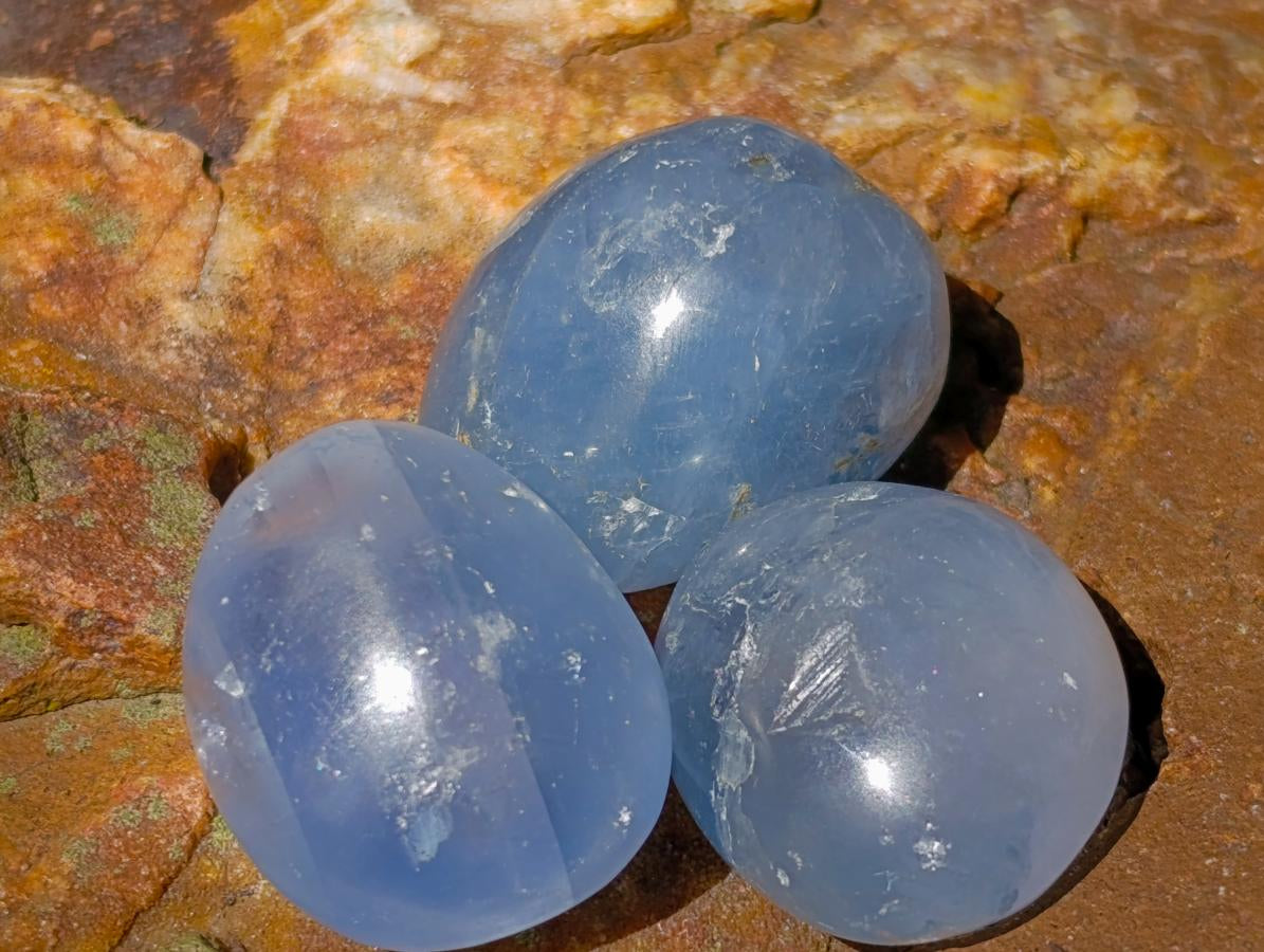 Polished Blue Celestite Free Forms x 70 From Sakoany, Madagascar - Toprock Gemstones and Minerals 