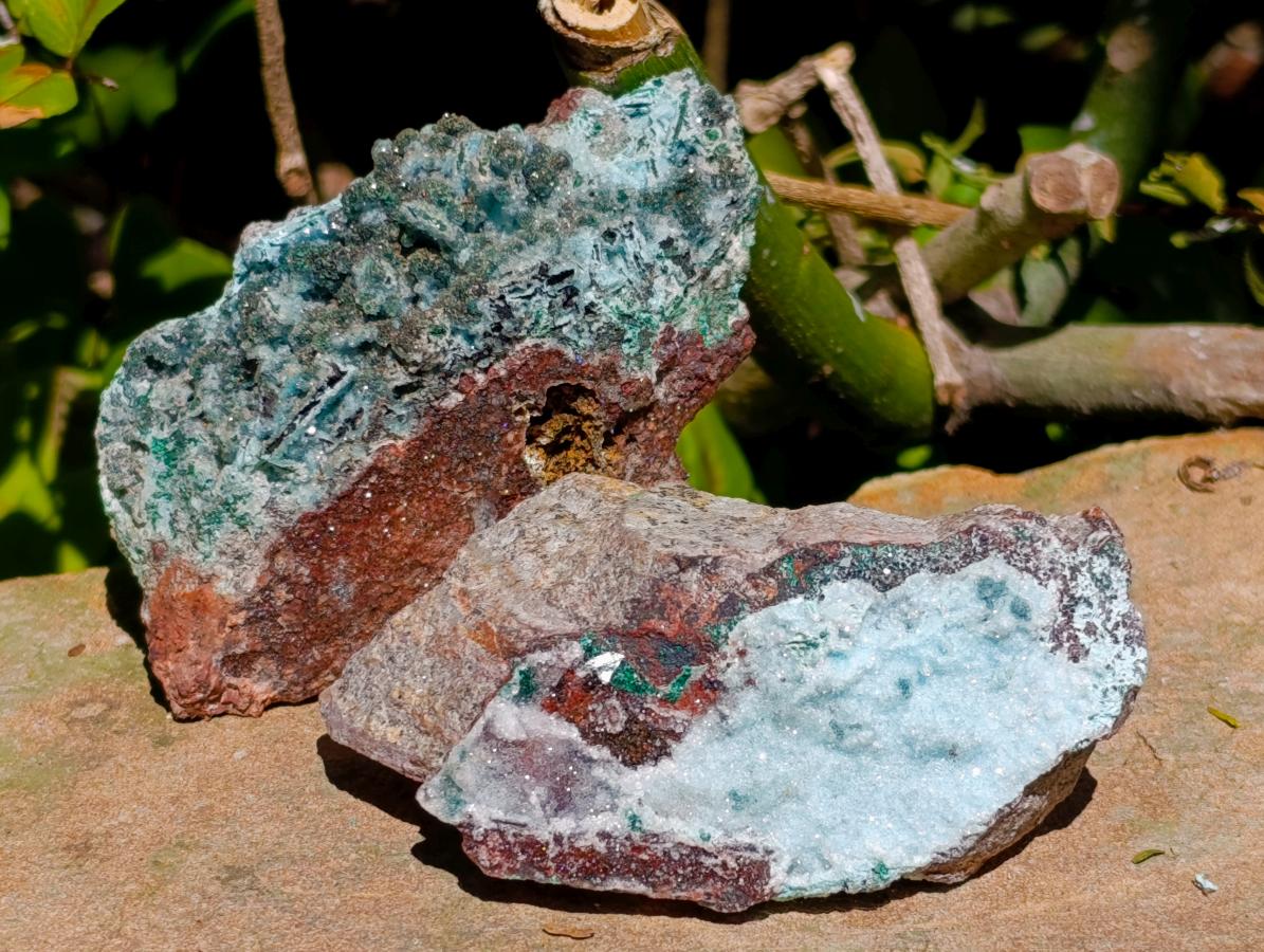 Natural Drusy Chrysocolla Pseudomorph with Stalagmite Malachite x 24 From Lupoto Mine, Congo - Toprock Gemstones and Minerals 
