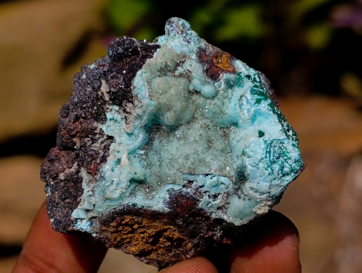 Natural Drusy Chrysocolla Pseudomorph with Stalagmite Malachite x 24 From Lupoto Mine, Congo - Toprock Gemstones and Minerals 
