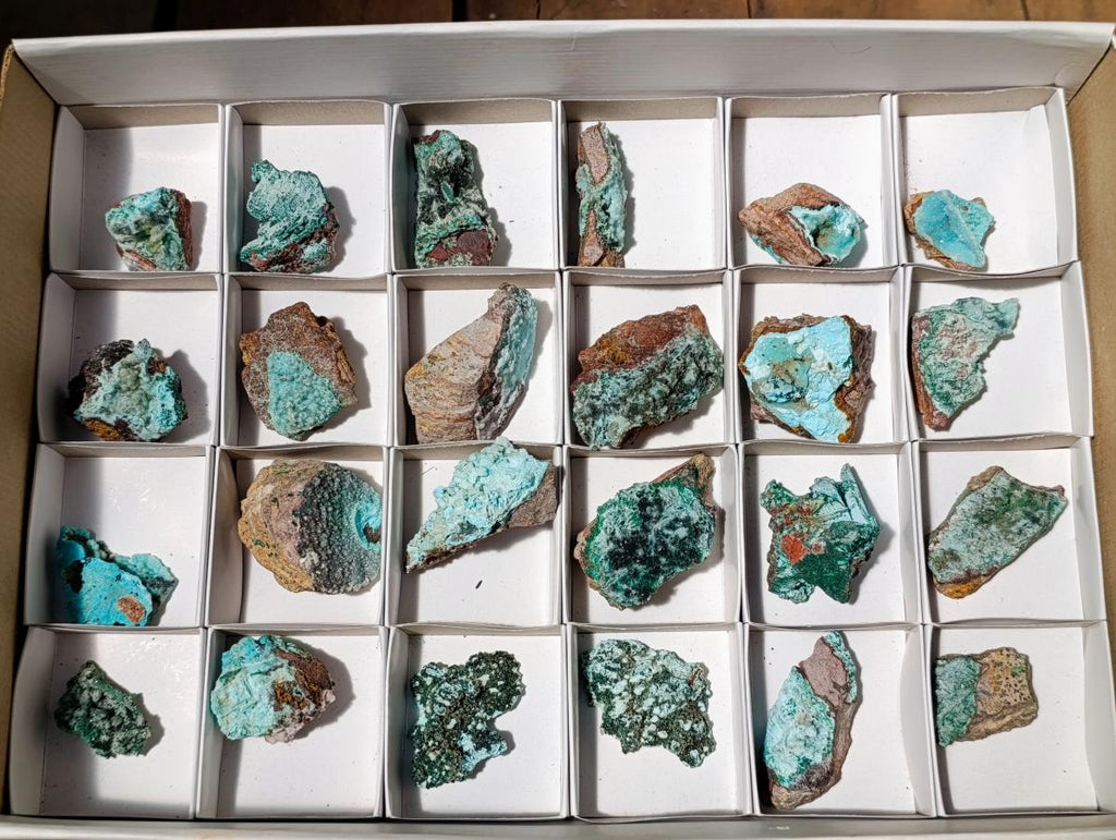 Natural Drusy Chrysocolla Pseudomorph with Stalagmite Malachite x 24 From Lupoto Mine, Congo - Toprock Gemstones and Minerals 