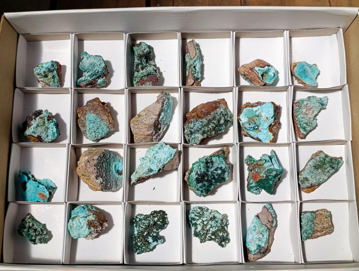 Natural Drusy Chrysocolla Pseudomorph with Stalagmite Malachite x 24 From Lupoto Mine, Congo - Toprock Gemstones and Minerals 