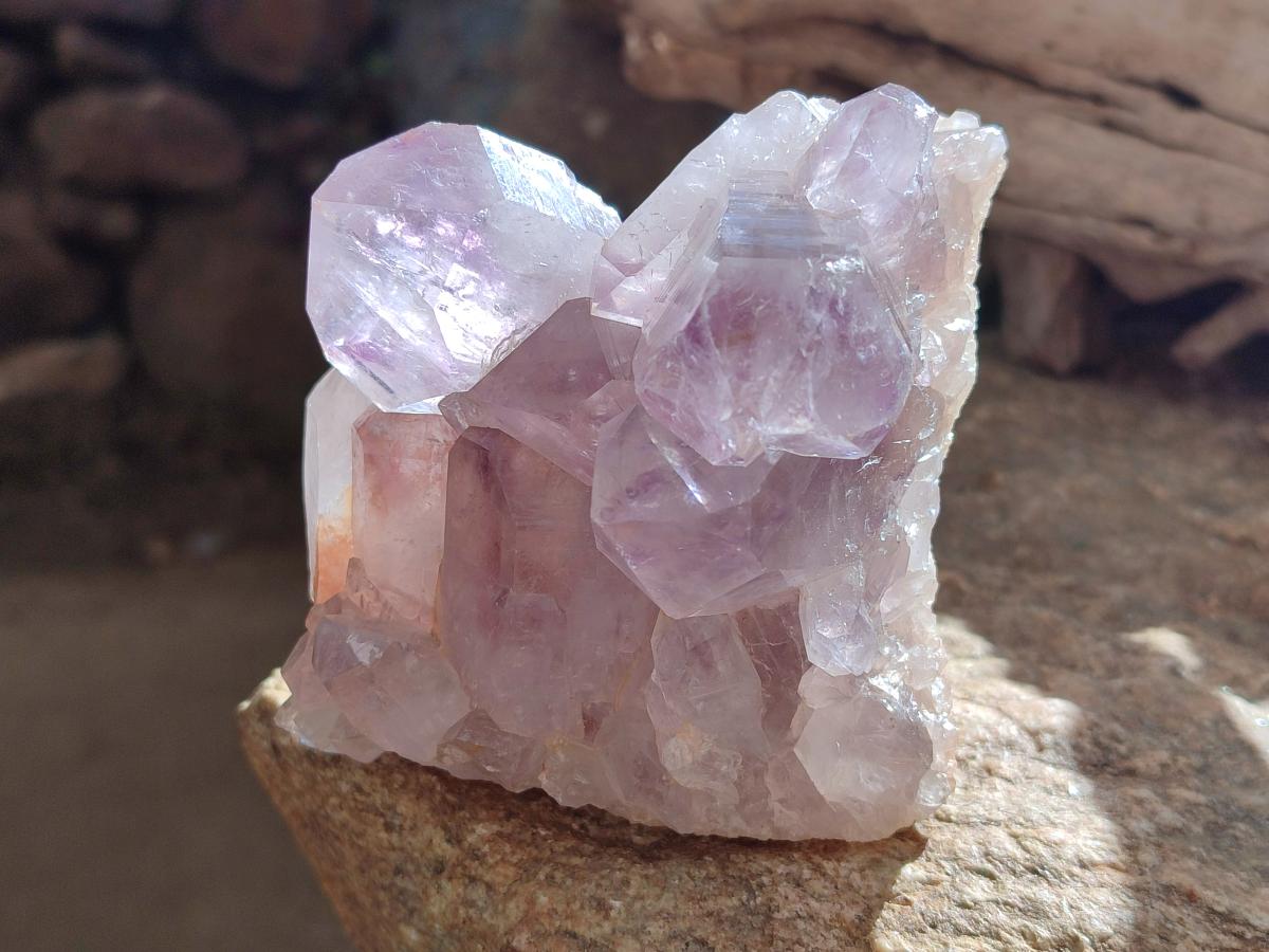 Natural Jacaranda Amethyst Crystal Clusters x 3 From Mumbwa, Zambia - Toprock Gemstones and Minerals 