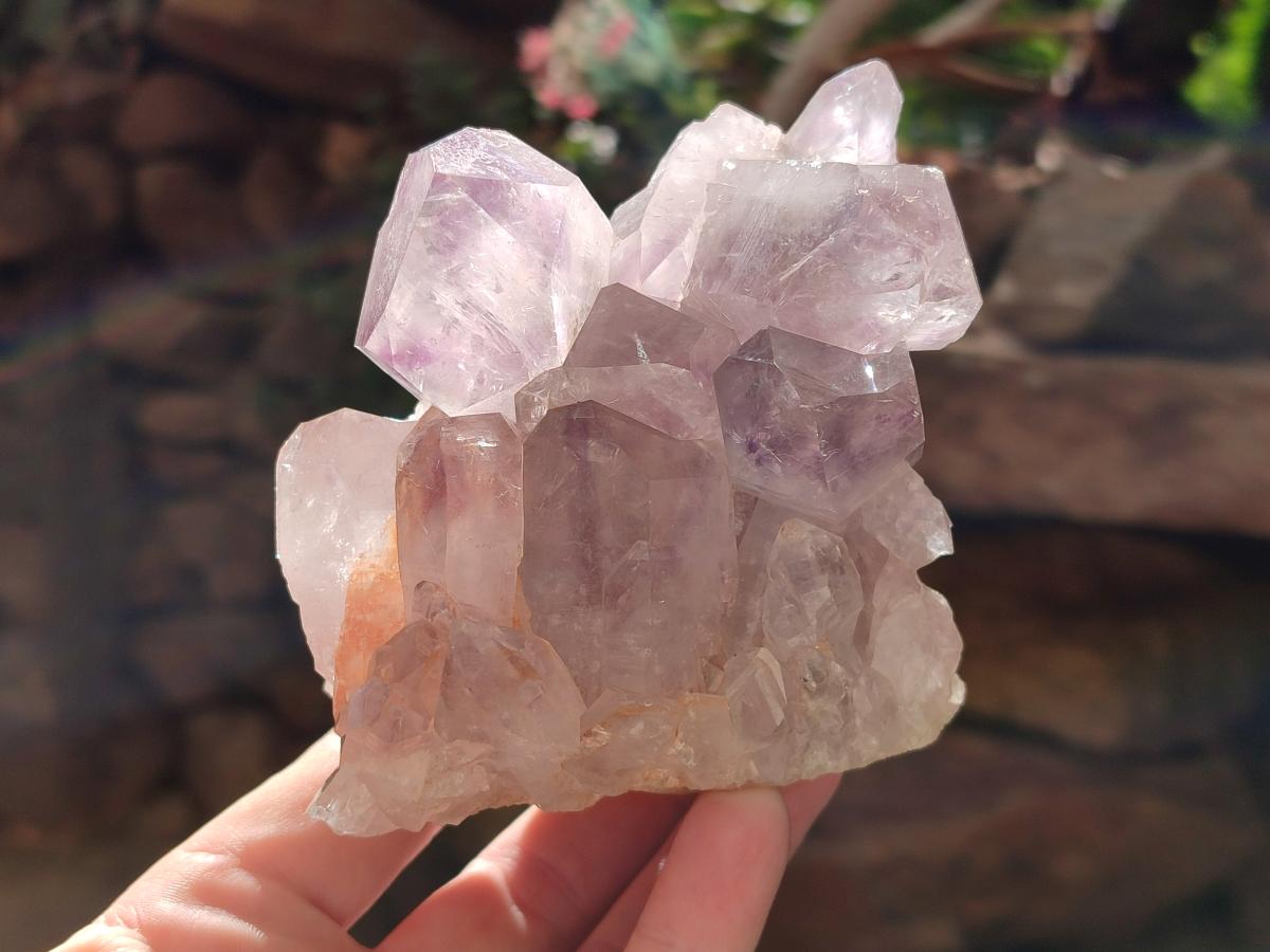 Natural Jacaranda Amethyst Crystal Clusters x 3 From Mumbwa, Zambia - Toprock Gemstones and Minerals 