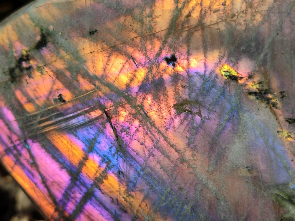 Polished Rare Purple Sunset Flash Labradorite Standing Free Forms x 2 From Madagascar - Toprock Gemstones and Minerals 