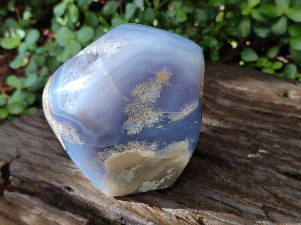 Polished Blue Lace Agate Standing Free Form x 1 From Nsanje, Malawi - Toprock Gemstones and Minerals 