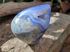 Polished Blue Lace Agate Standing Free Form x 1 From Nsanje, Malawi - Toprock Gemstones and Minerals 