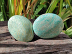 Polished Amazonite Palm Stones and Standing Free Forms x 12 From Zimbabwe - Toprock Gemstones and Minerals 