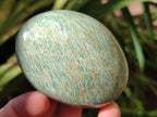 Polished Amazonite Palm Stones and Standing Free Forms x 12 From Zimbabwe - Toprock Gemstones and Minerals 