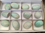 Polished Amazonite Palm Stones and Standing Free Forms x 12 From Zimbabwe - Toprock Gemstones and Minerals 