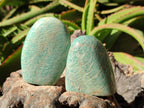 Polished Amazonite Palm Stones and Standing Free Forms x 12 From Zimbabwe - Toprock Gemstones and Minerals 