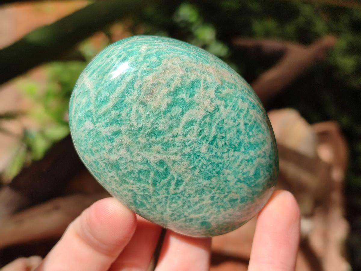 Polished Amazonite Palm Stones and Standing Free Forms x 12 From Zimbabwe - Toprock Gemstones and Minerals 