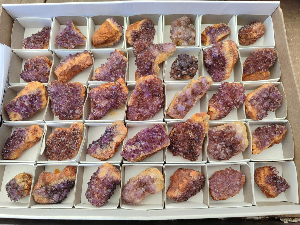 Natural Dark Purple Amethyst Quartz Crystal Plates x 35 From Boekenhouthoek, South Africa - Toprock Gemstones and Minerals 