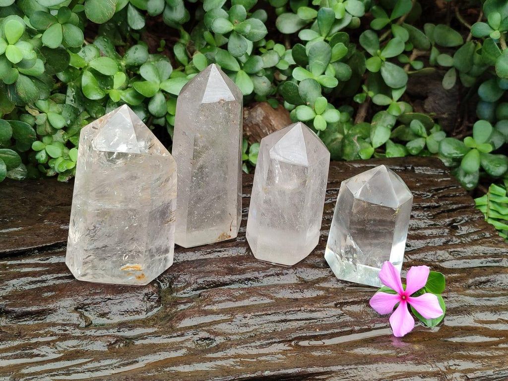 Polished Clear Quartz Display Crystals x 4 From Madagascar - Toprock Gemstones and Minerals 