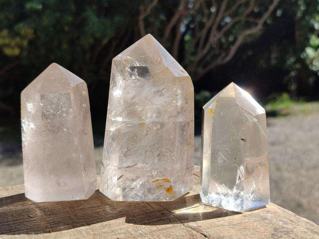 Polished Clear Quartz Display Crystals x 4 From Madagascar - Toprock Gemstones and Minerals 