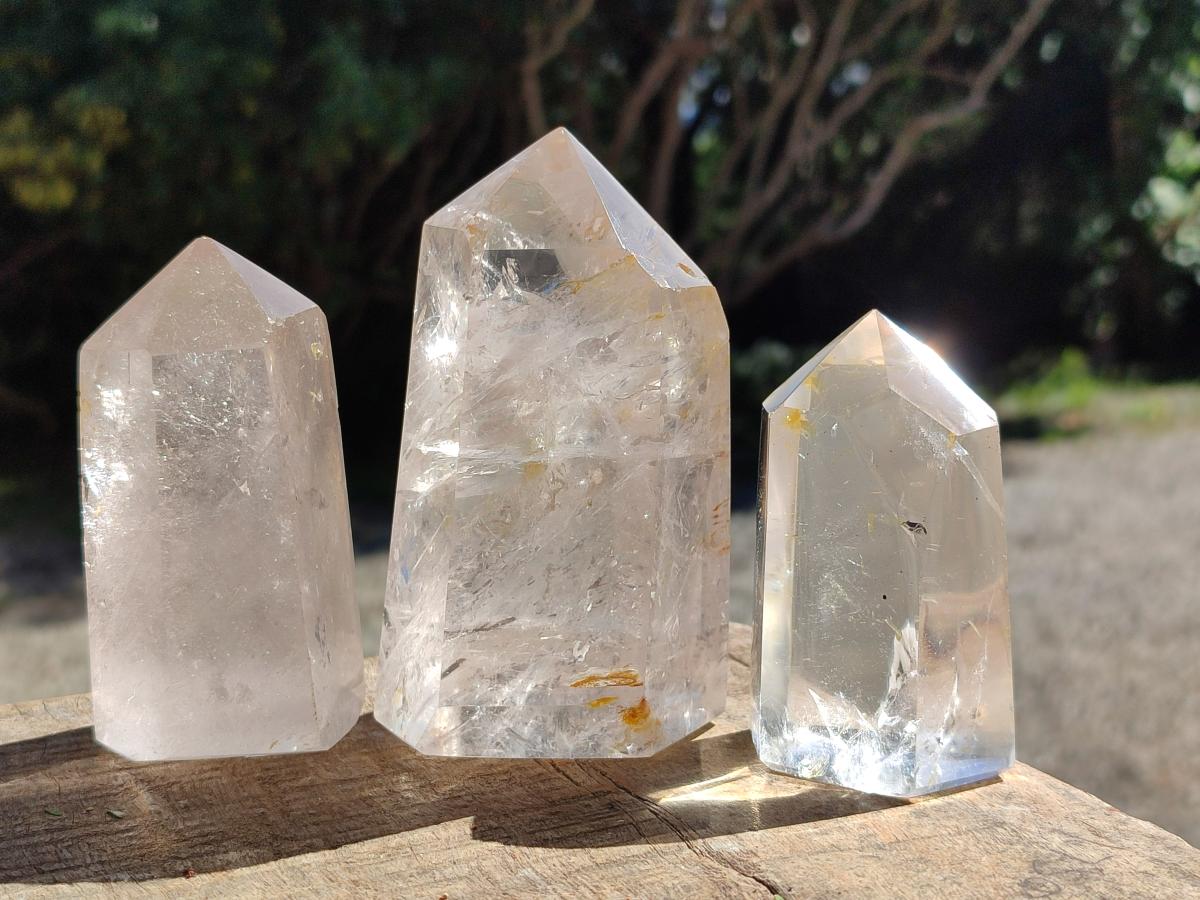 Polished Clear Quartz Display Crystals x 4 From Madagascar - Toprock Gemstones and Minerals 