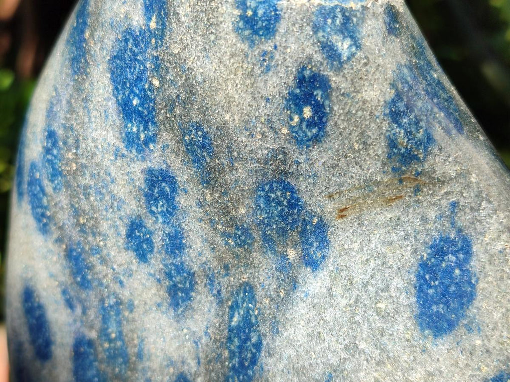 Polished Large Blue Spotted Spinel Standing Free Form Leaf x 1 From Madagascar - Toprock Gemstones and Minerals 