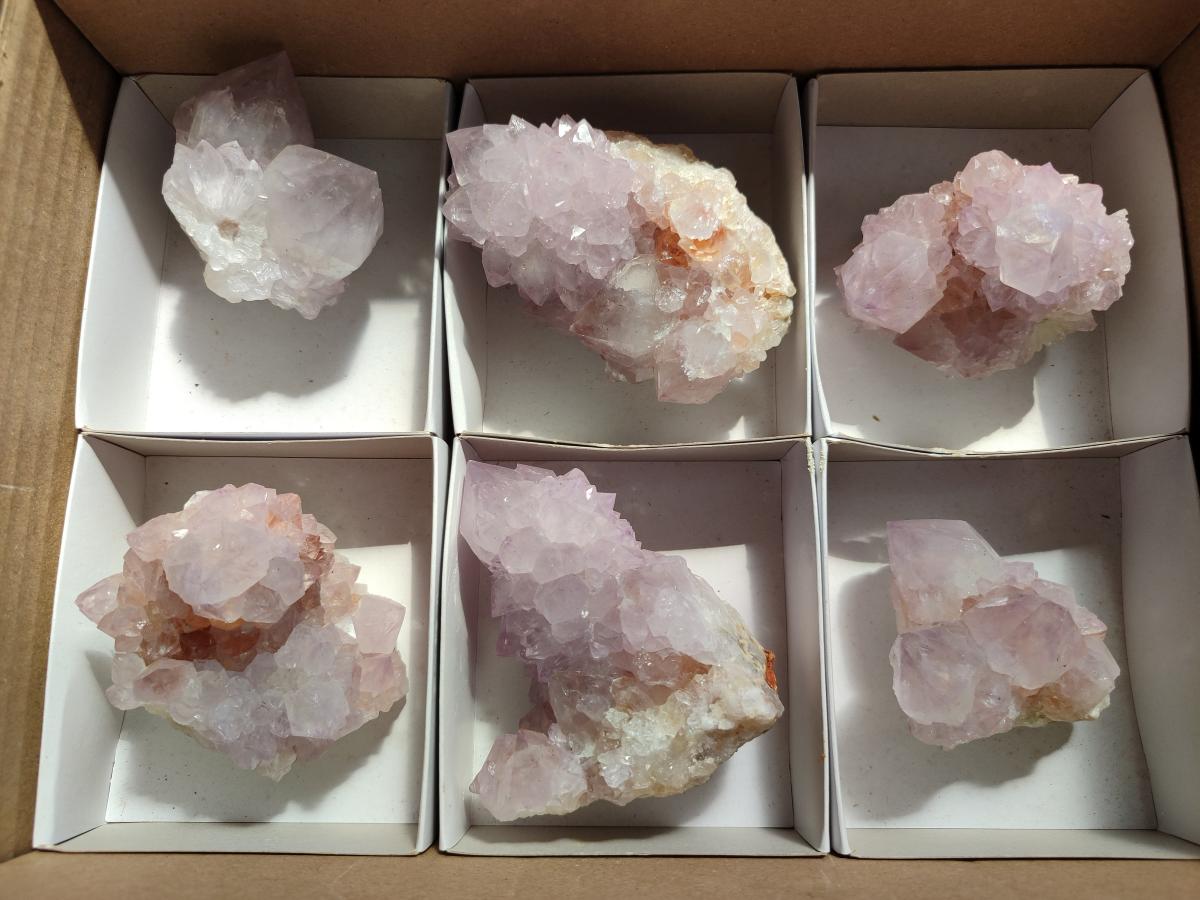 Natural Lilac Amethyst Spirit Quartz Clusters x 6 From Boekenhouthoek, South Africa - Toprock Gemstones and Minerals 