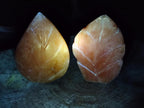 Polished Orange Twist Calcite Leaf Display Pieces x 2 From Maevantanana, Madagascar - Toprock Gemstones and Minerals 