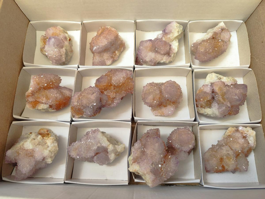 Natural Amethyst and Ametrine Spirit Clusters x 12 From Boekenhouthoek, South Africa - Toprock Gemstones and Minerals 